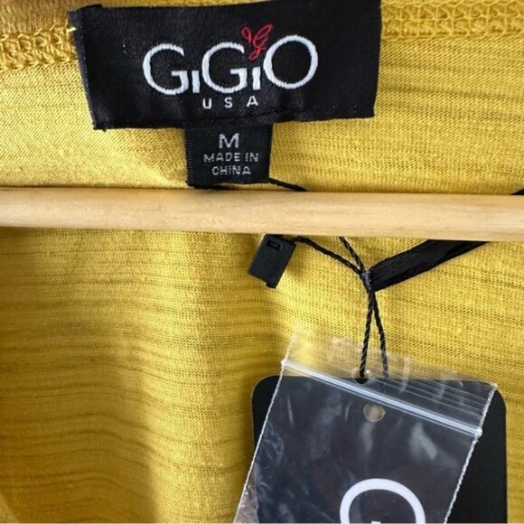 Gigio Yellow Button-Up Top M NWT Embroidered Mesh Boho Cottagecore Chic - Picture 8 of 12